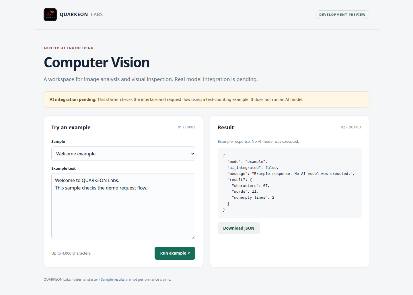 Interfaz de Computer Vision