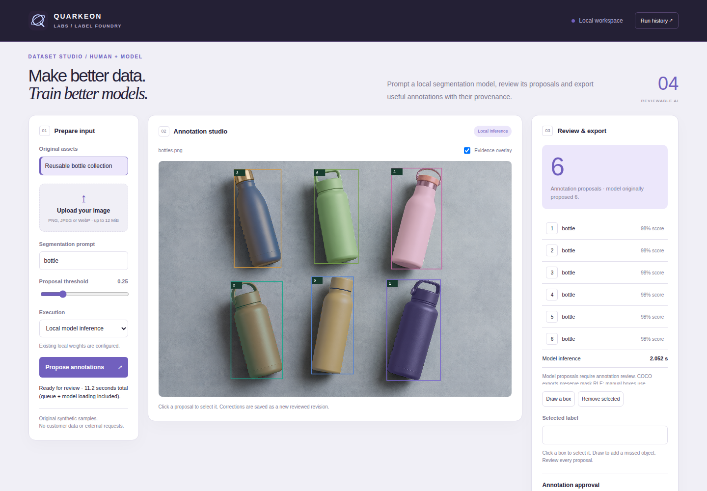 Interface for Label Foundry