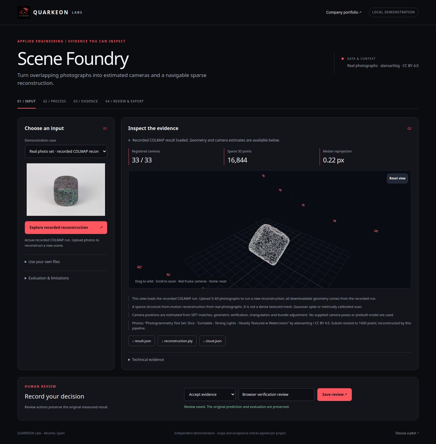 Captura de la interfaz de Scene Foundry