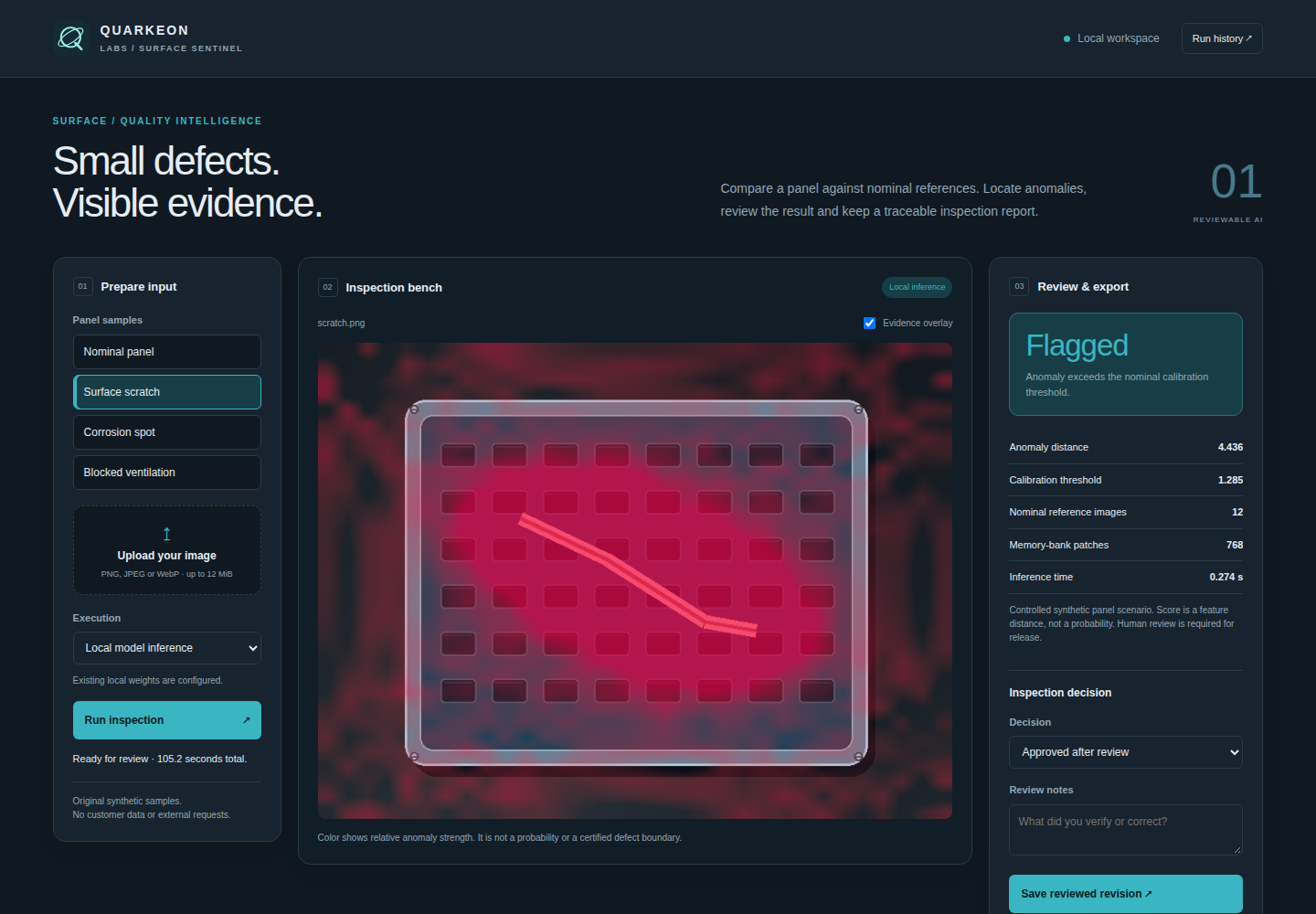 Interface for Surface Sentinel